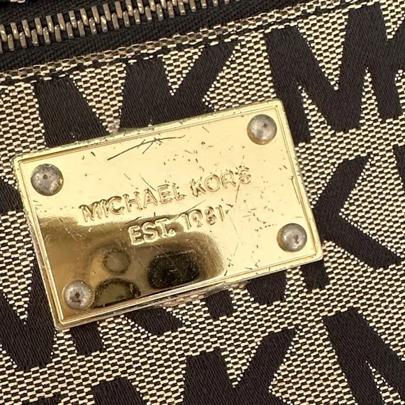 Michael Kors Black and Brown Logo Wristlet - Picture 2 of 8